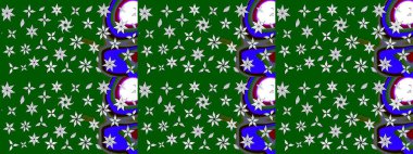 Renkli Bahar Teması eskiz kalıbı. Süslü kumaş deseni. Raster illüstrasyonundaki çiçek desenli çizim. Düz Çiçek Elementleri Tasarımı.