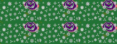 Raster çiçek desenleri çiziyor. Vadinin yeşil renkli çiçekleri.