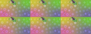 Tarafsız renklerde çiçekler. Düz Çiçek Elementleri Tasarımı. Renkli Bahar Teması eskiz kalıbı. Çiçek desenli eskiz, yaz çiçekleri..