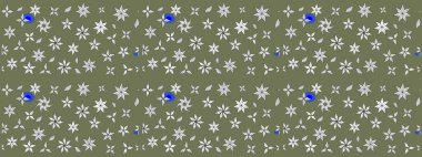 Çiçek deseni. Raster illüstrasyonu. Chichi 'nin kumaş kalıbını çiz. Renkli Bahar Teması eskiz kalıbı. Düz Çiçek Elementleri Tasarımı.