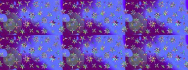 Robot resim. Moda baskıları için zarif bir şablon. Küçük çiçekte güzel bir desen. Çiçekli bahar çiçekleri. Motley illüstrasyonu. Küçük renkli çiçekler..