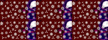 Tomurcukları papatya çiçekleri olan sevimli bir çiçek deseni. Eskiz geçmişi. Raster illüstrasyonu. Kumaş, tekstil, duvar kağıdı baskısı için. Eski usul. Miles Fleur, dandik süs.