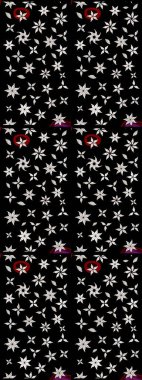 Eski usul. Tomurcukları papatya çiçekleri olan sevimli bir çiçek deseni. Miles Fleur, süslü püslü bir süs. Eskiz geçmişi. Kumaş, tekstil, duvar kağıdı baskısı için. Raster illüstrasyonu.