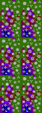 Egzotik çiçekler, botanik, yeşil renklerdeki parlak klasik doğa. Raster illüstrasyonu. Klasik tropikal doğal elementlerin suluboya seti.