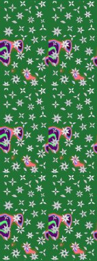 Şirin karalamalı çiçek desenli çizim. El yapımı çiçek ve bitki koleksiyonu. Eskiz stili yeşil renkler. Raster illüstrasyonu. Raster illüstrasyonu.