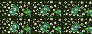 Çizim çiçek deseni duvar kâğıdı olarak kullanılabilir. Gri renkli çiçekler. Raster illüstrasyonu.