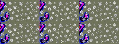 Desen, çizim, çiçek sınırı. Çiçek çelengi. Güzel, parlak, pürüzsüz kumaş, tuval. Kıvırcık, parlak örgü. Eski moda arka plan. Raster illüstrasyonu.