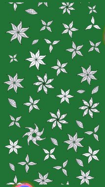 Çiçek deseni. Raster güzel kumaş deseni çiziyor. Düz Çiçek Elementleri Tasarımı. Renkli Bahar Teması çizim şablonu.