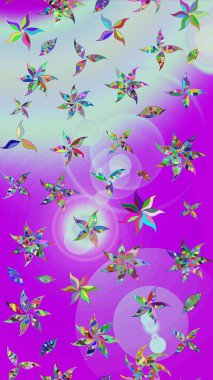 Raster illüstrasyonu. Ultraviyole kumaş deseni. Organik motif arka planı. Çizim deseni.