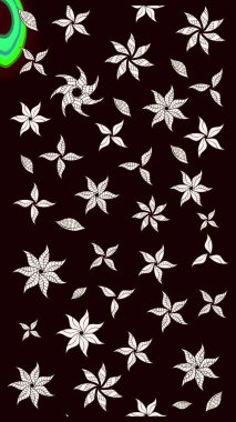 Çiçeksel fantezi tasarımı ve parlak bir arka plan çizimi. Düz Çiçek Elementleri Tasarımı. Renkli Bahar Teması çizim şablonu.