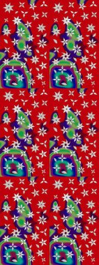 Kırmızı çiçekli eskiz deseni, suluboya çiçek deseni, sevimli çiçek, duvar kağıdı, kart ya da kumaş için fayanslı. Raster - stok.