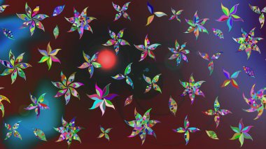 Renkli mor çizim kalıbı. Doodle tarzı. Mor renkli çiçekler. Elle çizilmiş sonbahar çiçeği deseni. Tekstil ve kapak tasarımı için mükemmel.