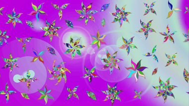 Küçük çiçekteki sevimli çiçek deseni. Mor renkte çiçekler.