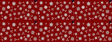 Raster illüstrasyonu. Kırmızı renkte kırmızı papatya deseni. Kırmızı renklerde.