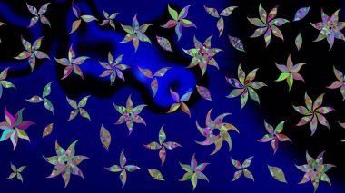 Raster çiçek izi. Çiçek mavisi eskiz deseni. Klasik taslak çizimi.