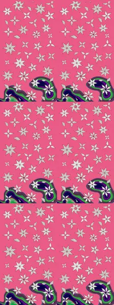 Vadinin pembe renkli çiçekleri. Çiçekler. Soyut etnik raster çizim kalıbı.