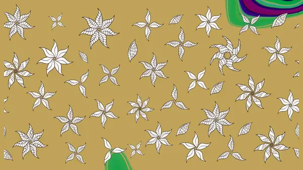 Küçük renkli çiçekler. Küçük çiçekte güzel bir desen. Moda baskıları için zarif bir şablon. Motley illüstrasyonu. Çiçekli yaz çiçekleri. Çizim.