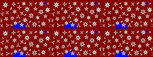 Klasik çiçek tasarımı elementleri. Kırmızı kıvırcık çiçekler kırmızı renklerde şekillenir. Raster illüstrasyonu.