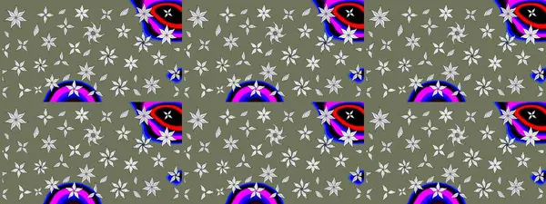 Tomurcukları papatya çiçekleri olan sevimli bir çiçek deseni. Eskiz geçmişi. Raster illüstrasyonu. Kumaş, tekstil, duvar kağıdı baskısı için. Eski usul. Miles Fleur, dandik süs.