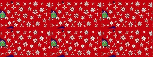 Sevimli çiçek raster deseni. Kırmızı renkte çiçekler. Renkli Bahar Teması eskiz kalıbı. Düz Çiçek Elementleri Tasarımı.