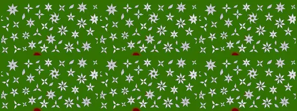 Küçük çiçekteki sevimli çiçek deseni. Raster deseni. Yumuşak, yeşil renkli yaz çiçekleri. Raster illüstrasyonu.