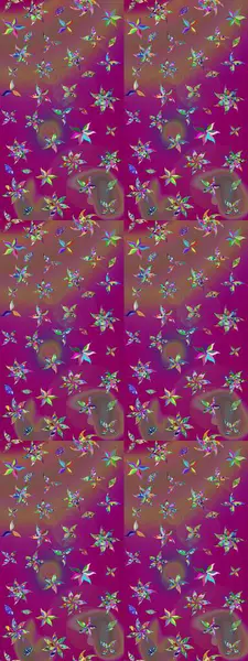 Renkli Bahar Teması eskiz kalıbı. Raster illüstrasyonu. Şirin çiçek elementleri. Taslak desenli, modaya uygun kumaş deseni. Düz Çiçek Elementleri Tasarımı.