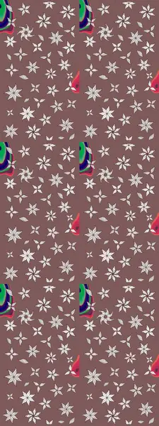 Raster illüstrasyonu. Kahverengi renklerde. Çiçekli güzel suluboya desen.