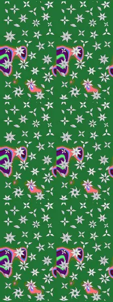 Şirin karalamalı çiçek desenli çizim. El yapımı çiçek ve bitki koleksiyonu. Eskiz stili yeşil renkler. Raster illüstrasyonu. Raster illüstrasyonu.