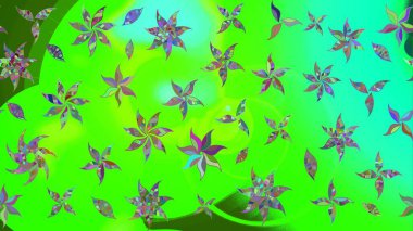 Düz Çiçek Elementleri Tasarımı. Raster illüstrasyonundaki çiçek desenli çizim. Güzel kumaş deseni. Renkli Bahar Teması çizim şablonu.