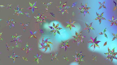 Raster Güzel kumaş deseni. Raster suluboya deseni, narin çiçekler, gri çiçekler, tebrik kartı şablonu..