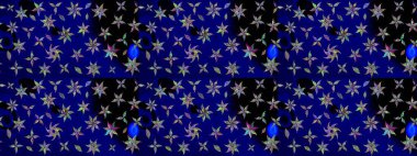 Renkli Bahar Teması eskiz kalıbı. Mavi renkli çiçekler. Sevimli çiçek raster deseni. Düz Çiçek Elementleri Tasarımı.