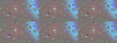 Gri renklerde. Raster illüstrasyonu. Gri renkli gri papatya deseni.