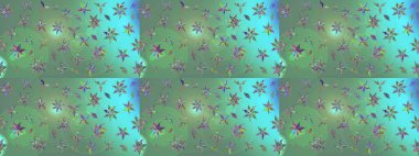 Modern gelişim yeşil raster arka plan duvar kâğıdı illüstrasyonu klasik çizgili, desenli desenli çiçekler, çiçekli süsler. Çiçekli el çizimi çizimi deseni.