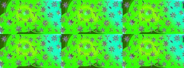 Raster illüstrasyonu. Çizim çiçek deseni duvar kâğıdı olarak kullanılabilir. Yeşil renkte çiçekler.