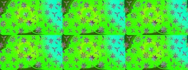 Yeşil renkli çiçekler. Kumaş desenli papatya çiçekleri ayrıntıları.