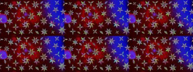 Raster illüstrasyonu. Çiçekler, dallar, bitkiler ve çiçekler. Güzel kumaş deseni. El çizimi.