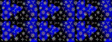 Mavi renkli çiçek desenli çizim. Suluboya tarzında mavi renkte çiçekler.