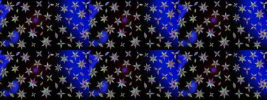 Raster illüstrasyonu. Çiçek desenli çizim. Raster illüstrasyonu. Asya tekstil tarzında. Siyah renkte çiçekler.