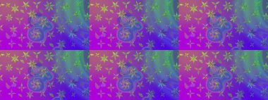 Çiçek tasarımı için inanılmaz bir kolaj cenneti tarzı. Parlak çiçekli kolaj çiçek moru. Çiçekli zambaklar eskiz arka planı.