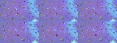 Sevimli çiçek raster deseni. Renkli Bahar Teması eskiz kalıbı. Düz Çiçek Elementleri Tasarımı. Mor renkte çiçekler.