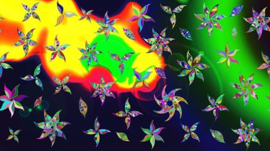 Elle boyanmış suluboya resim çizimleri, çiçekler ve bitkiler. Gri renkli çiçekler.