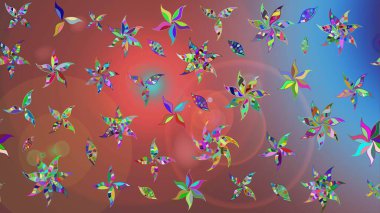 Klasik çiçek tasarımı elementleri. Raster illüstrasyonu. Kahverengi kıvırcık çiçekler kahverengi renklerde şekillenir.