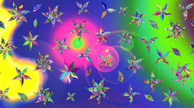 Yumuşak, mavi renkte bahar çiçekleri. Raster illüstrasyonu. Raster çiçekleri klasik tarzda çizilmiş. Çiçekli yumuşak çizim deseni.