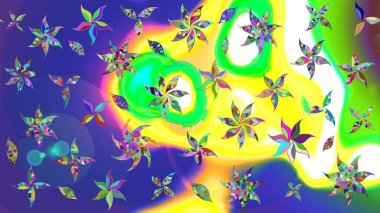 Modern, mavi raster arka plan duvar kağıdı çizimi, klasik çizgili desenli desenli çiçekler, çiçekli süsler. Çiçekli el çizimi çizimi deseni.