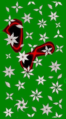 Üzerinde gelincikler ve vadi zambakları olan renkli çiçek desenli nakış deseni. Tekstil tasarımı için yeşil renkli geleneksel halk çiçekleri buketi.