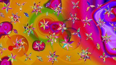 Yapraklı çizim şekli. Tekstil için figür. Davetiye ve kartpostal tasarımı için dekoratif çiçek unsurları. Poster ya da kapak için arka plan. Sevimli zarif çiçekler Raster illüstrasyonu.