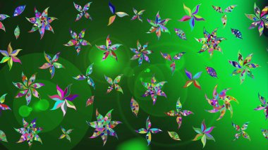 Renkli Bahar Teması eskiz kalıbı. Düz Çiçek Elementleri Tasarımı. Raster illüstrasyonundaki çiçek desenli çizim. Güzel kumaş deseni.