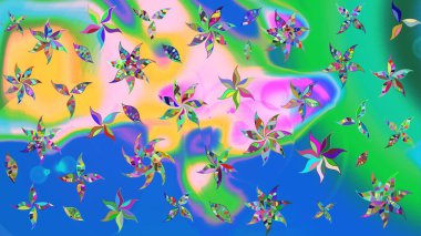 Çiçek arkaplanlı soyut zarafet eskiz deseni. Raster Güzel kumaş deseni.