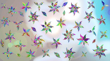 Moda baskıları için zarif bir şablon. Robot resim. Motley illüstrasyonu. Küçük renkli çiçekler. Çiçekli bahar çiçekleri. Küçük çiçekte şirin desenler.