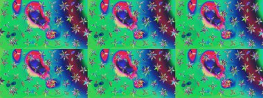 Çiçekli yeşil renkte bir çiçek deseni çiz. Suluboya tarzında yeşil renkte çiçekler.